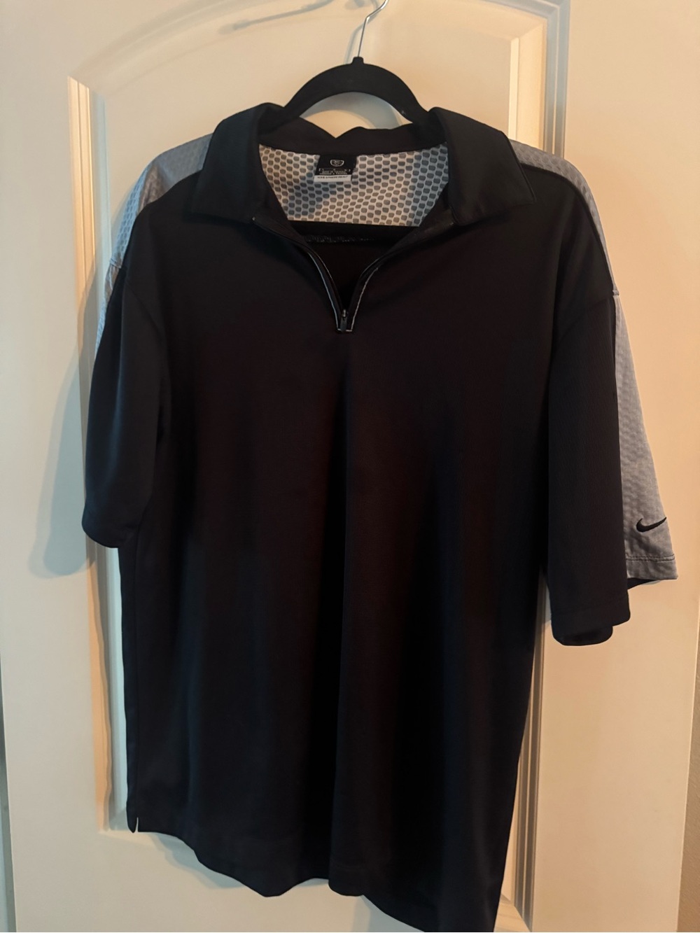 Nike Men’s Black Polo with Gray Sleeve Accents